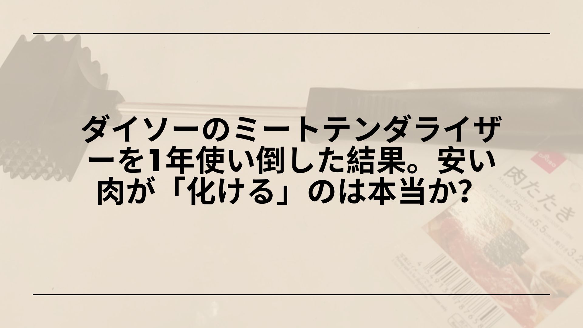 【本音】ダイソーのミートテンダライザーを1年使い倒した結果。安い肉が「化ける」のは本当か？