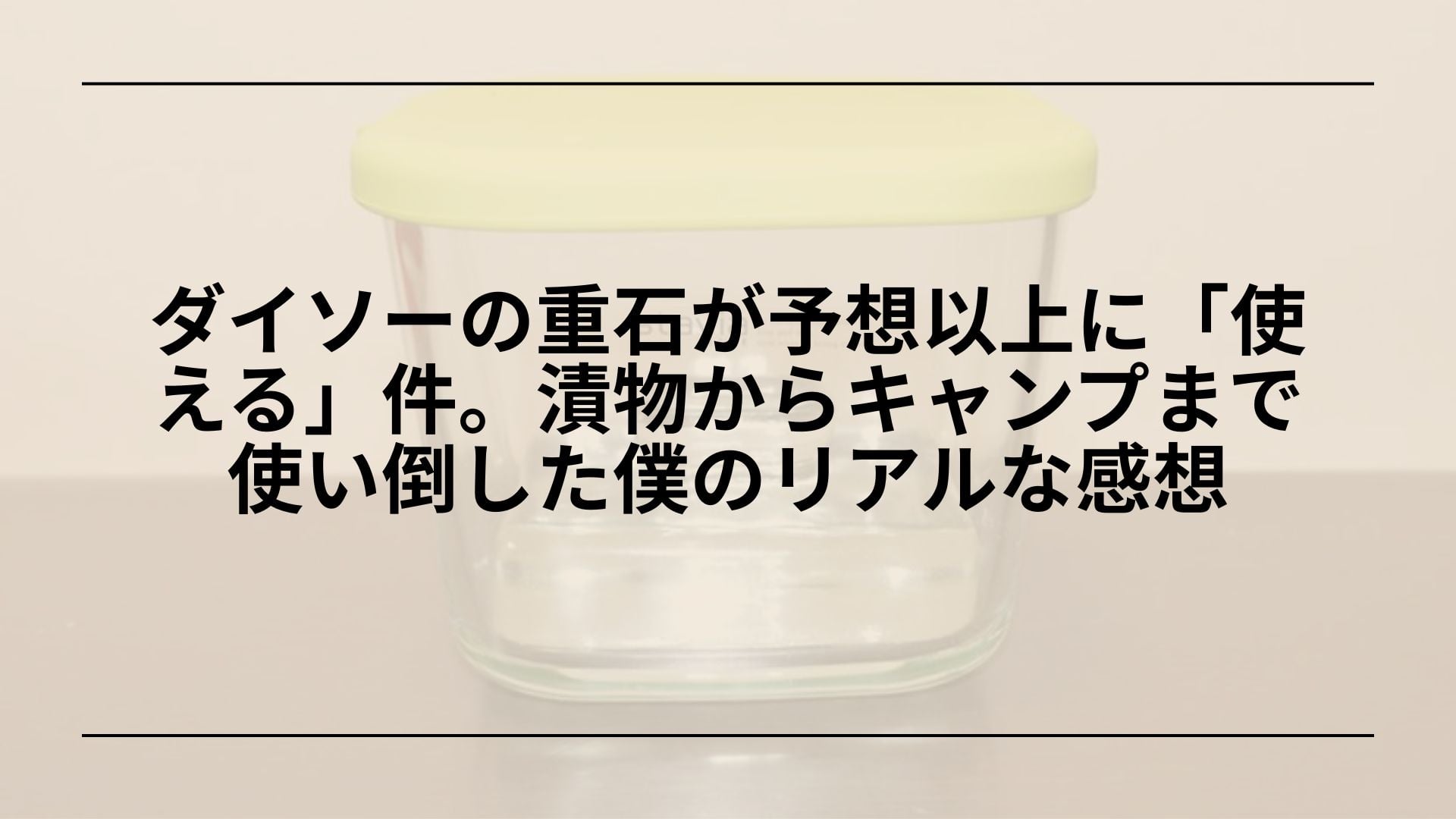 ダイソーの重石が予想以上に「使える」件。漬物からキャンプまで使い倒した僕のリアルな感想