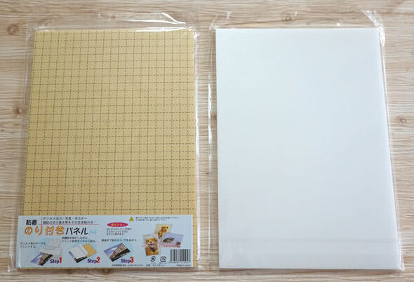 セリア-スチレンボード-使い方-活用術, セリア-スチレンボード-a4-5mm-レビュー, セリア-スチレンボード-レフ板-diy-活用, セリア-スチレンボード-のり付き-通常タイプ-違い
